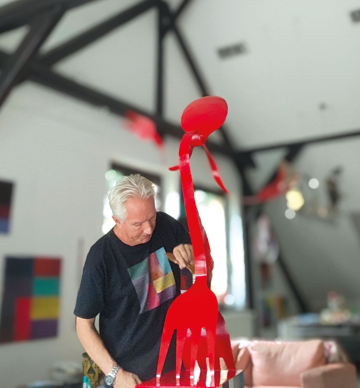 Hans Peter Bauer in seinem Atelier